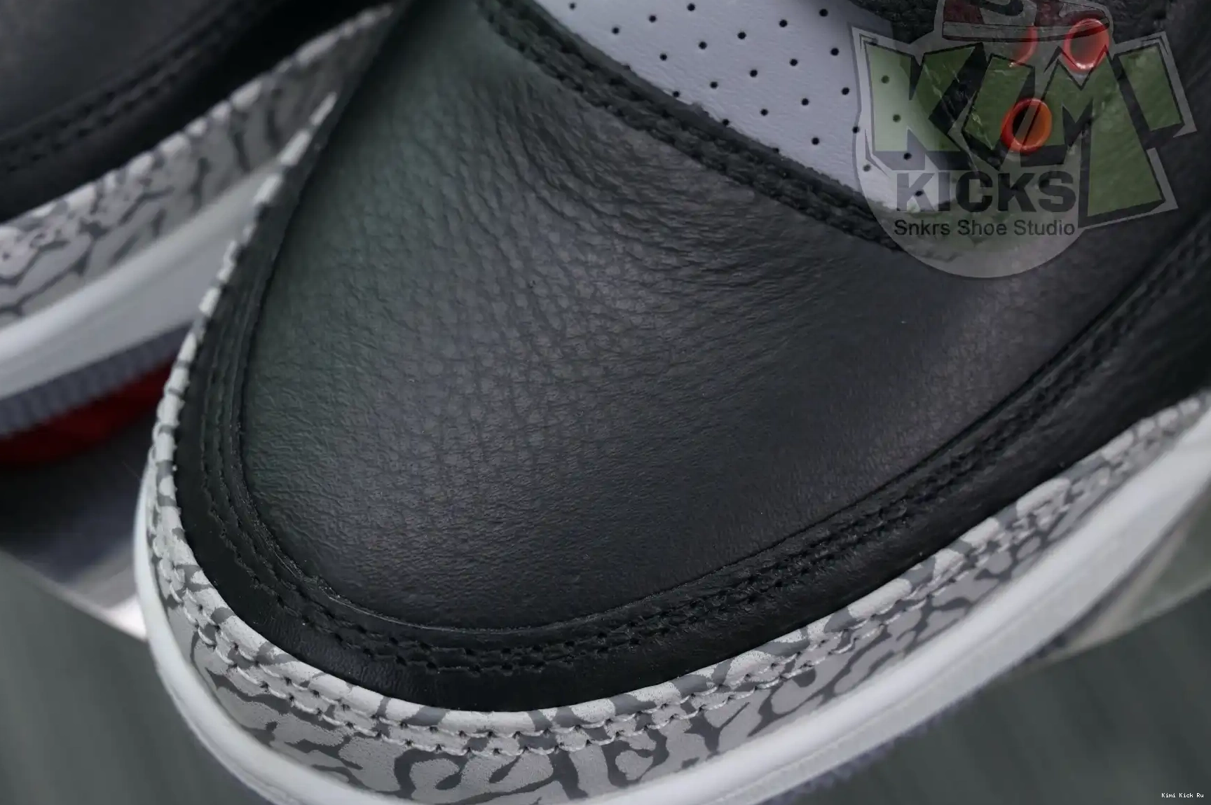 Kimikick Jordan Air Reimagined” 3“Black Cement 0822